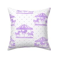 Carousel Pattern in Lavender Watercolor on White
