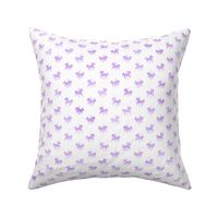 Micro Carousel Horses Pattern in Lavender Watercolor on White