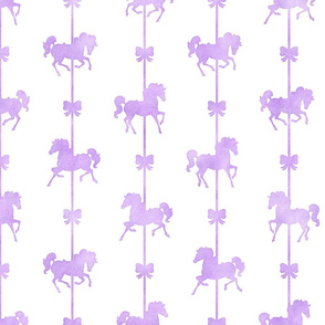 Carousel Stripes Pattern in Lavender Watercolor on White