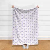 Horses and Bows Pattern in Lavender Watercolor on White