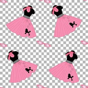 1950s Rockabilly Poodle Skirt Pink