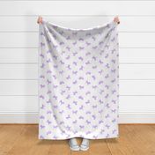 Ditsy Unicorn Pattern in Lavender Watercolor on White