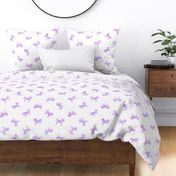 Ditsy Unicorn Pattern in Lavender Watercolor on White