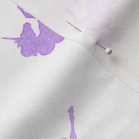 Ditsy Unicorn Pattern in Lavender Watercolor on White