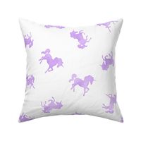 Ditsy Unicorn Pattern in Lavender Watercolor on White