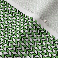 Geometric Pattern: Chevron: White/Green