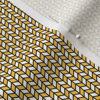 Geometric Pattern: Chevron: White/Yellow