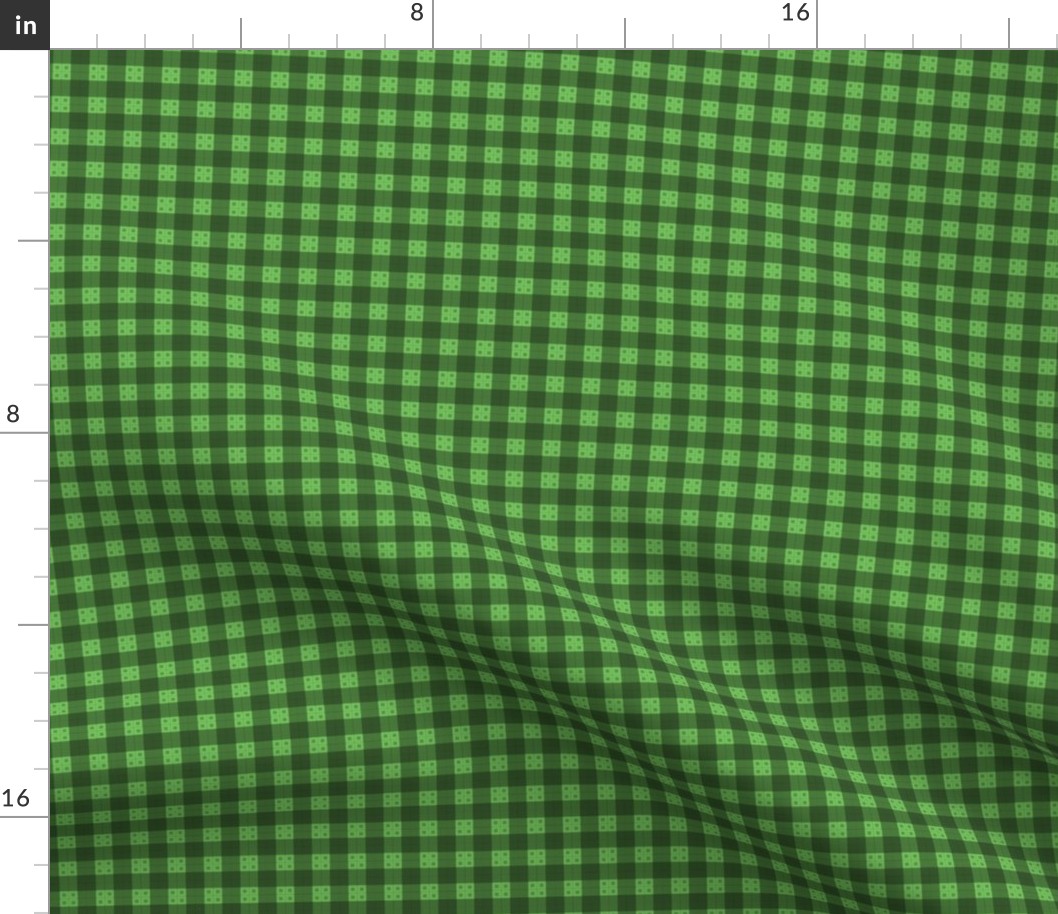 Geometric Pattern: Button Weave: Dark/Green