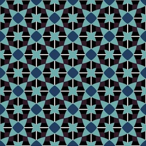Geometric Pattern: Flower Weave: Midnight