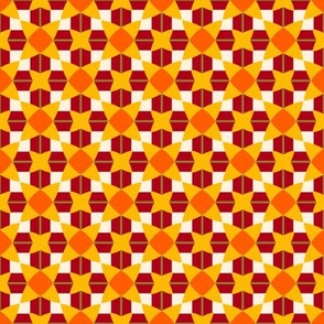 Geometric Pattern: Flower Weave: Sunset