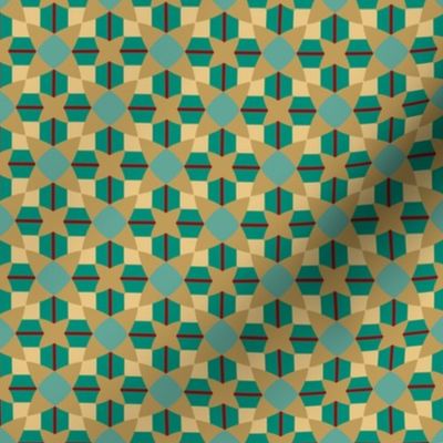 Geometric Pattern: Flower Weave: Turquoise