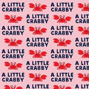 a little crabby - pink & navy - nautical summer - LAD19