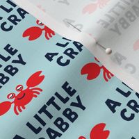 a little crabby - blue & navy - nautical summer - LAD19