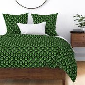 Geometric Pattern: Deco Sunset: Green/Black