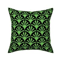 Geometric Pattern: Deco Sunset: Green/Black