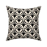 Geometric Pattern: Deco Sunset: Black/Cream