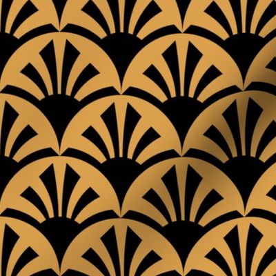 Geometric Pattern: Deco Sunset: Black/Gold