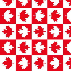 checkered squares MED vertical maple leafs red and white maple leaves || canada day canadian july 1st