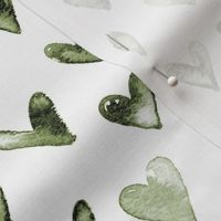 Watercolor Hearts // Olive