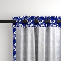 folk art floral stripe blue