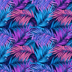 Palm Leaves pink blue 50
