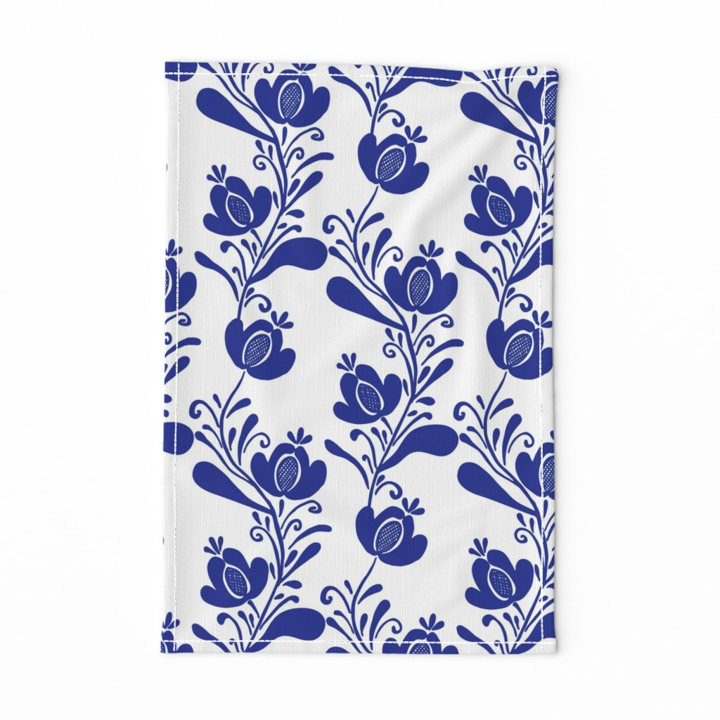 folk art floral blue 