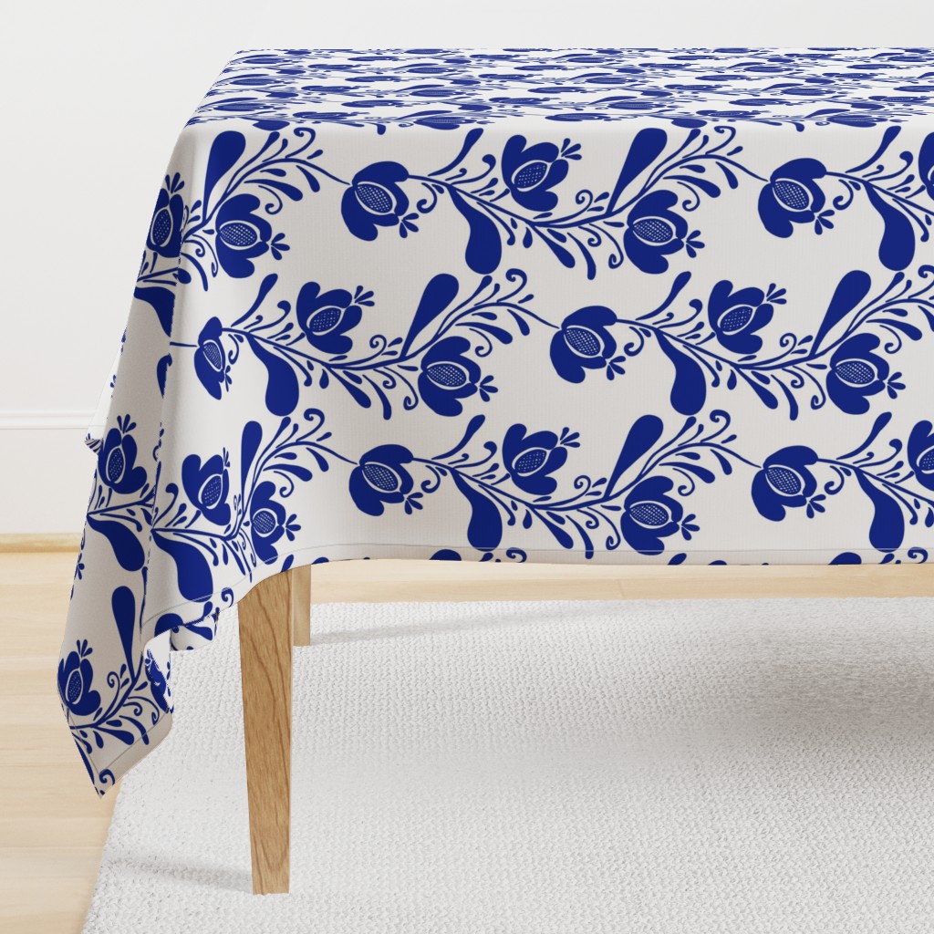 folk art floral blue 