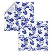 folk art floral blue 