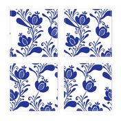 folk art floral blue 