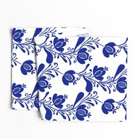 folk art floral blue 