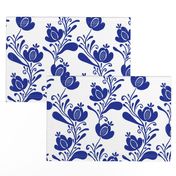 folk art floral blue 