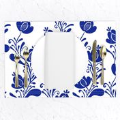 folk art floral blue 