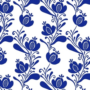 folk art floral blue 