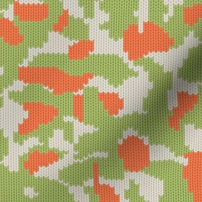 Small Knit Camouflage Green & Orange