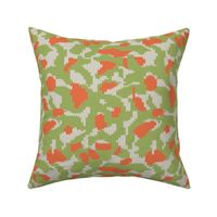 Small Knit Camouflage Green & Orange