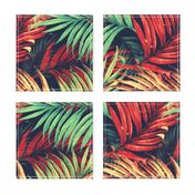 Palm Leaves vintage red