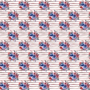 1.3" Freedom Florals // Red Stripes
