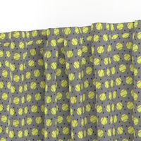 SMALL _ softball fabric - yellow softball fabric, softballs fabric, girls fabric, sports fabric, sports ball, sports -  grey