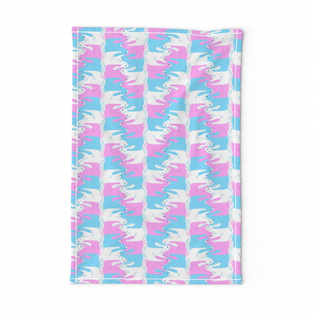 Pastel Bunny Rabbits Tesselation in Pink and Blue