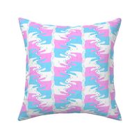 Pastel Bunny Rabbits Tesselation in Pink and Blue