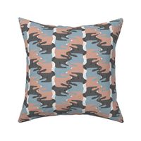 Bunny Rabbit Tessellation in Brown and Gray Grey