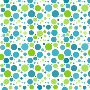 Blue And Green Polka Dots