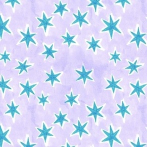starry night - turquoise + lilac