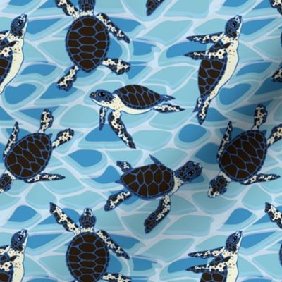 Sea Turtle Hatchlings on True Blue by ArtfulFreddy