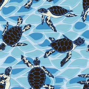 Sea Turtle Hatchlings on True Blue by ArtfulFreddy