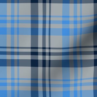 The Red the Blue the Navy and the Gray: Blue Navy and Light Gray Plaid