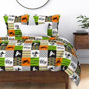 Motocross//Racing Mom//A little Dirt Never Hurt - Lime/Orange - Wholecloth Cheater Quilt