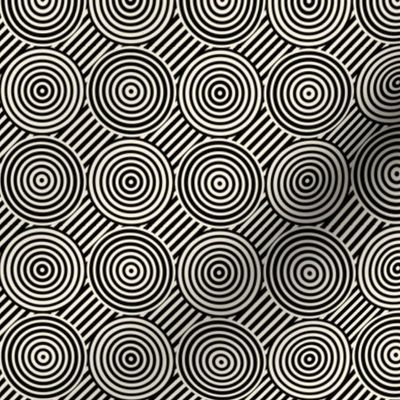 Geometric Pattern: Circle Strobe: Black/Cream
