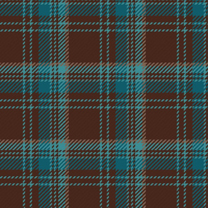 Plaid Teal Blue  Brown 