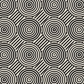Geometric Pattern: Circle Strobe: Cream/Black